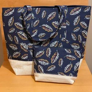 Handmade tote bag with matching pouch